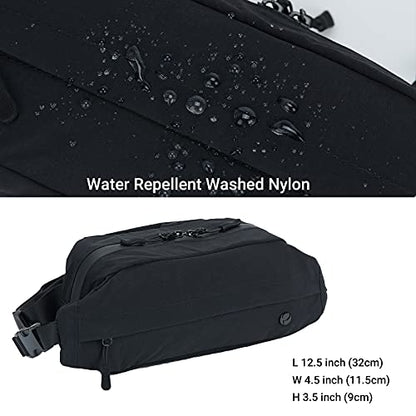 Purevave Washed Nylon Small Sling Bag for Men, Crossbody Bag for Men, Mens Sling Bag Crossbody 2.5L - color: Black