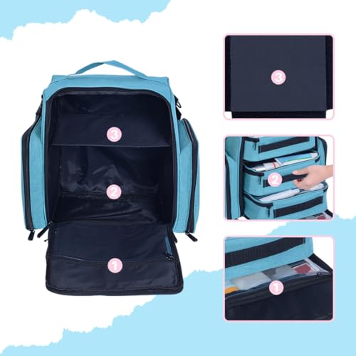 Large Makeup Bag Organizer with 3 Inner Removable Pouches,Green - color: Green