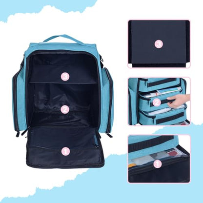 Large Makeup Bag Organizer with 3 Inner Removable Pouches,Green - color: Green