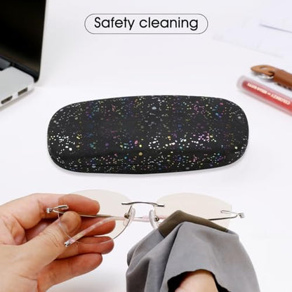 PERFECTSIGHT Hard Shell Eyeglasses Case, Kawaii Protective Glasses Case for Kids, Cute Eyeglass Case for Women Men Girls - color: Black Dot