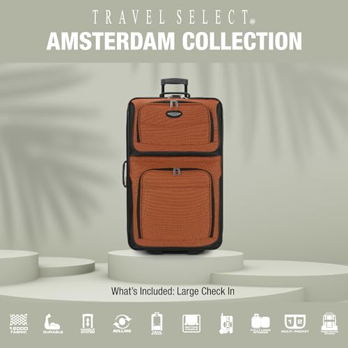 Travel Select Amsterdam Softside Expandable Luggage with Rolling Wheels, Red, 29-Inch Large - color: Red, size: 29-Inch Large