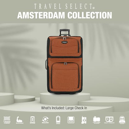 Travel Select Amsterdam Softside Expandable Luggage with Rolling Wheels, Red, 29-Inch Large - color: Red, size: 29-Inch Large