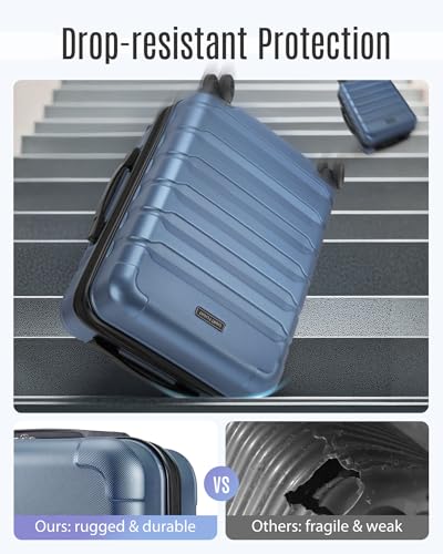LIGHT FLIGHT Carry On Luggage 22x14x9 Airline Approved Suitcase,Royal Blue - color: Royal Blue