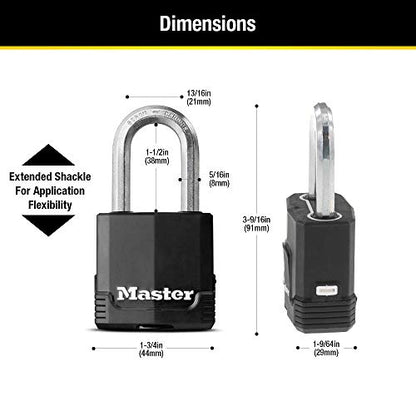 Master Lock Magnum Outdoor Padlock, Heavy-Duty Keyed Lock, 4-Pack, M115XQLF - size: 4 Count (Pack of 1), style: Padlock