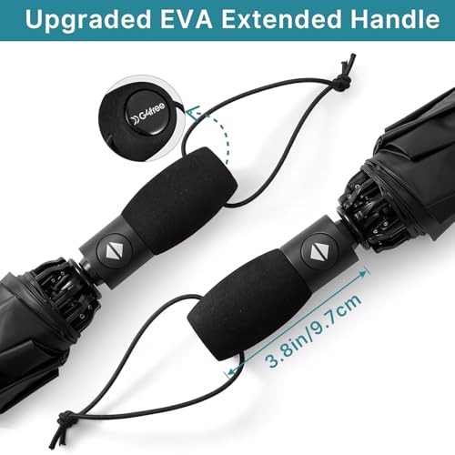 G4Free 46 Inch Inverted Umbrella Windproof Travel Umbrella for Rain & Sun - color: Black