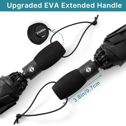G4Free 46 Inch Inverted Umbrella Windproof Travel Umbrella for Rain & Sun - color: Black