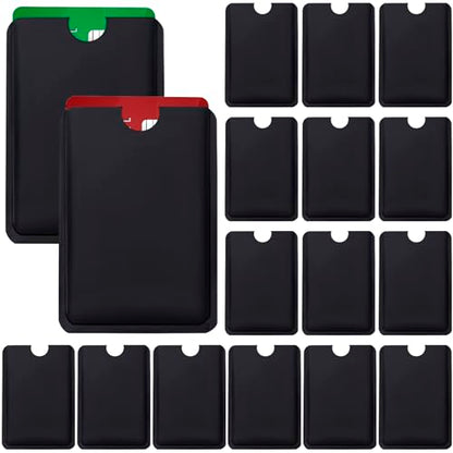 OIIKI 20PCS RFID Blocking Sleeves for Credit Card, Black - color: Black