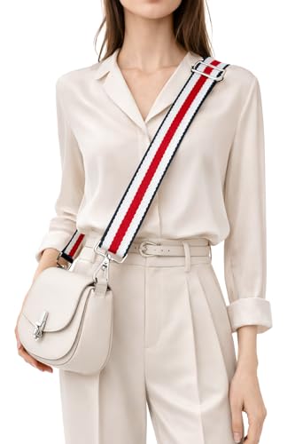 Purse Strap Replacement for Crossbody Bags & Handbags - color: Navy Blue White Red Stripe, size: 1-1/2 Inch Wide