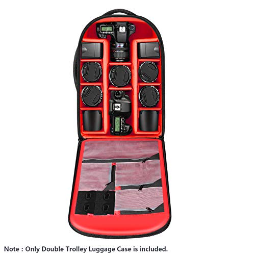 NEEWER 2 in 1 Rolling Camera Bag Backpack Suitcase Style - style: Nw3300-r