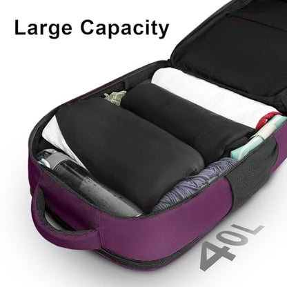 MATEIN Travel Backpack for Women, Extra Large 40L Carry on Backpack, Purple - color: Purple, size: X-Large