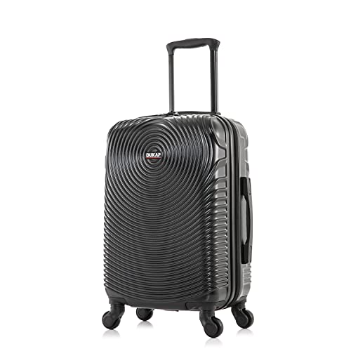 DUKAP INCEPTION Luggage with Spinner Wheels | Durable Lightweight Hardshell Suitcase, Travel Bag with Handle and Trolley, 20-Inch Carry On Small Luggage | Black - color: Black, size: 20 Inch
