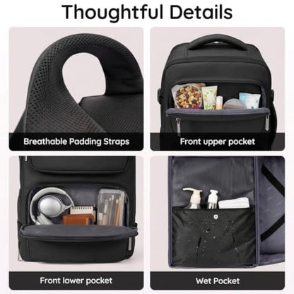 Taygeer Travel Backpack for Men, TSA Travel Laptop Backpack with Shoe Pouch - color: Black
