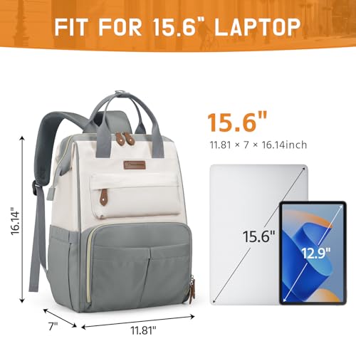 Maelstrom Laptop Backpack for Women Men, 15.6-17.3" Waterproof Travel Bag - color: Grey, size: 15.6 Inch