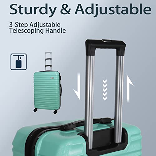 Luggage Sets 3 Piece(20/24/28)-Suitcase Set- Luggage with Wheels-PC + ABS Durable Lightweight Rotating hardshell suitcase 5PCS(Mint Green)… - color: Mint Green 01, size: 20/24/28