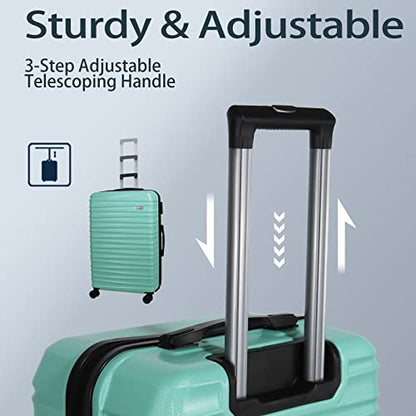 Luggage Sets 3 Piece(20/24/28)-Suitcase Set- Luggage with Wheels-PC + ABS Durable Lightweight Rotating hardshell suitcase 5PCS(Mint Green)… - color: Mint Green 01, size: 20/24/28