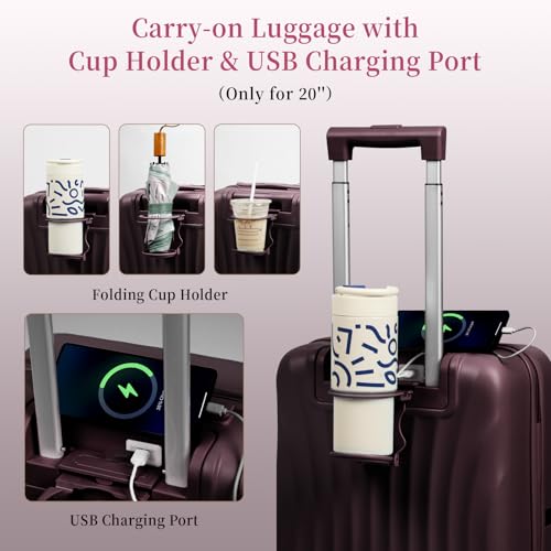 Luggage 4 Piece Set Suitcase with TSA, Airline-Approved Hard Shell Expandable Double Spinner Rolling Wheels Suitcases for Lightweight Travel (Dark Purple, 28in26in20in13in) - color: Dark Purple