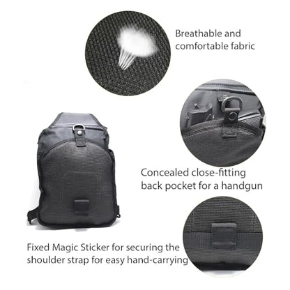 Tactical Sling Bag Backpack for Men Molle Shoulder Bag Pack Daypack Backpack for Hunting, Hiking, Traveling, Camping - color: Black