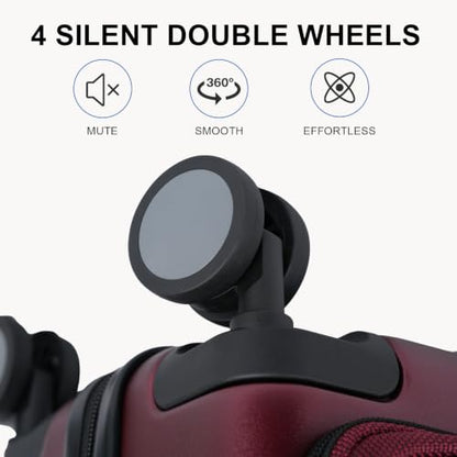 VANKEAN 20 Inch Expandable Hardshell Spinner TSA USB Port Carry-On Approved - color: Burgundy