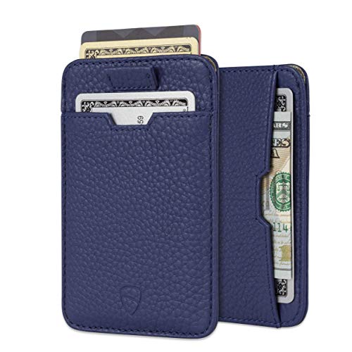 Vaultskin CHELSEA Slim Leather Card Wallet for Men, RFID (Matt Blue) - color: Matt Blue