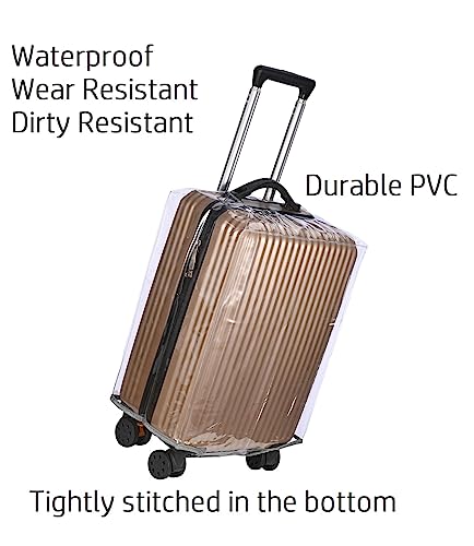 FABWAY Clear PVC Suitcase Cover - Thicken Wheeled Cover, Transparent, Waterproof & Dustproof - 28" - size: 28"