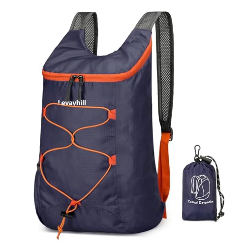 levayhill 16L Foldable Hiking Backpack,Small Packable Daypack,Dark Blue - color: Dark Blue