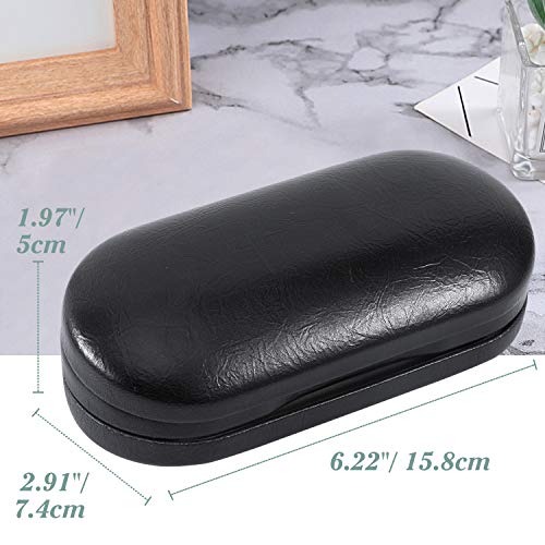 MoKo Double Eyeglass Case,Glasses and contact case 2 in 1 with Mirror - color: Aa-black