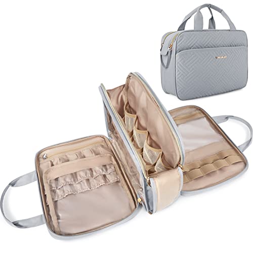 BAGSMART Toiletry Bag for Women, Medium Water-resistant, Grey - color: Grey, size: Medium