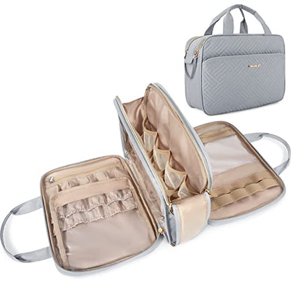 BAGSMART Toiletry Bag for Women, Medium Water-resistant, Grey - color: Grey, size: Medium