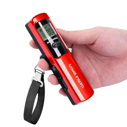 travel inspira Battery-Free Luggage Scale 110lb/50kg Digital Portable - color: Red