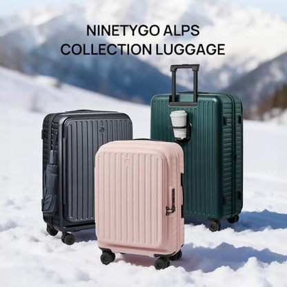 NINETYGO Top Opening Checked Luggage, Lightweight Medium Suitcase, ALPS - color: 06-Dark Grey, size: Checked 24-Inch
