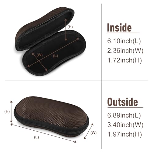 FINTIE Sunglasses Case, Hard EVA Shell Shockproof Sport Glasses Case - color: Brown