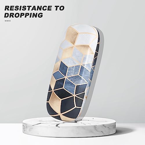 Eyeglasses Case, Hard Shell Protective Case for Glasses, Unisex for Women Men - color: Artistic Geometry