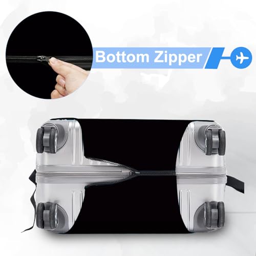 ANNA QUEEN Travel Butterfly Luggage Cover Suitcase Protector Suitcase Cover Anti-Scratch,Stretchable Bag Cover Washable Durable Polyester with Elastic Hem with Zipper Closure - color: Butterfly-Travel, size: M(fits 24-26Inch suitcase)
