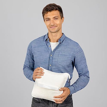 BlueHills Premium Soft Travel Blanket Pillow Combo Airplane - Ivory White - color: Ivory-1pk-t025