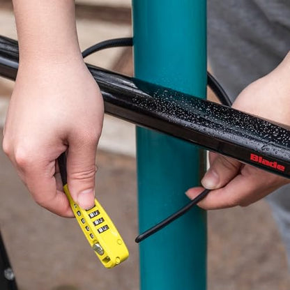 CXWXC Zip Tie Lock - 4-Digit Combo Cable Locks for Bike Motorcycle Helmet, Skateboard, Skis, Snowboard, Stroller & Cabinet - Ideal for Lightweight Security (2PC - Yellow, 45CM) - color: 2PC - Yellow
