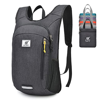 SKYSPER 스몰 데이팩 10L 하이킹 백팩 휴대용 경량 여행용 데이 팩 여성 남성용 - color: 블랙., size: 2-10L