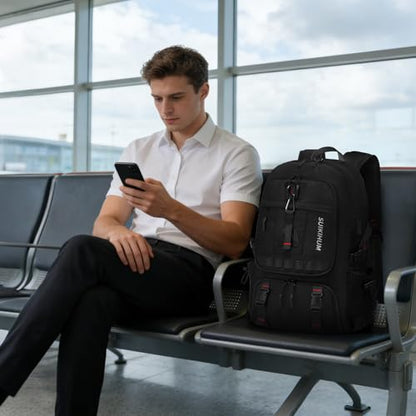 Travel Backpack with Shoe Compartment 35L TSA Carry on Fits 18.4" - color: Standard Black