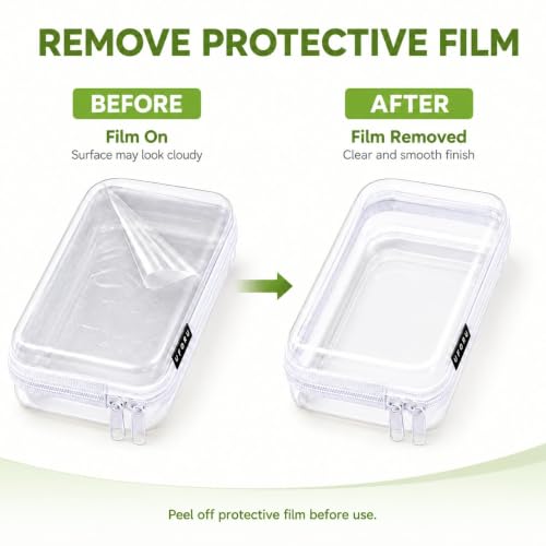 UFORU 3 PCS Clear Hard Shell Zipper Case, Diaper Bag Organizer Pouches | Heavy Duty, Water-Resistant, Dust-Proof Protection, 3 Sizes for Versatile Storage, Smooth Dual Zippers, Portable Design - size: SML