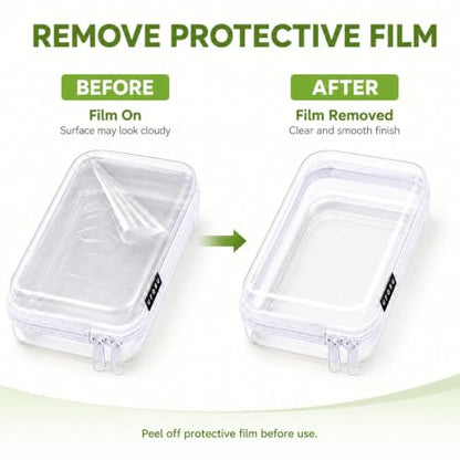 UFORU 3 PCS Clear Hard Shell Zipper Case, Diaper Bag Organizer Pouches | Heavy Duty, Water-Resistant, Dust-Proof Protection, 3 Sizes for Versatile Storage, Smooth Dual Zippers, Portable Design - size: SML