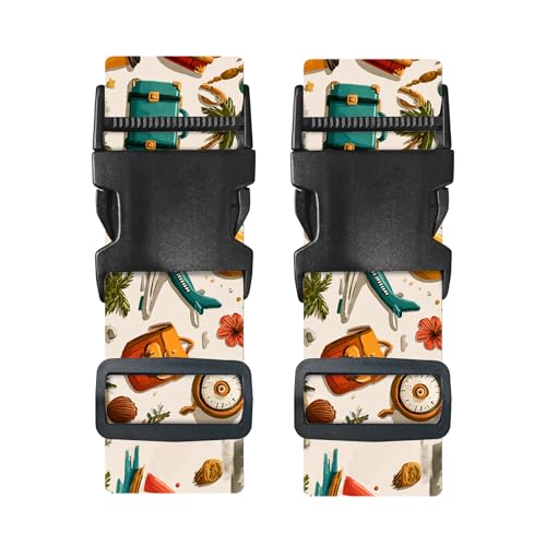 Nuxovilar Luggage Straps Set for Suitcase 1.96x71in Polyester - color: YCH00133, size: 1.96"x70.86"