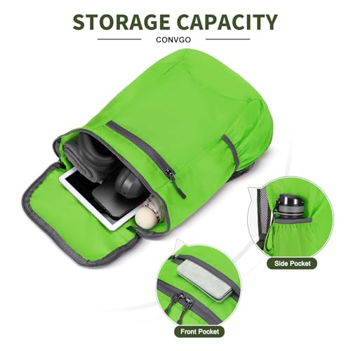 Lightweight Foldable Backpack,Travel Hiking Daypack Packable Bag - color: Green