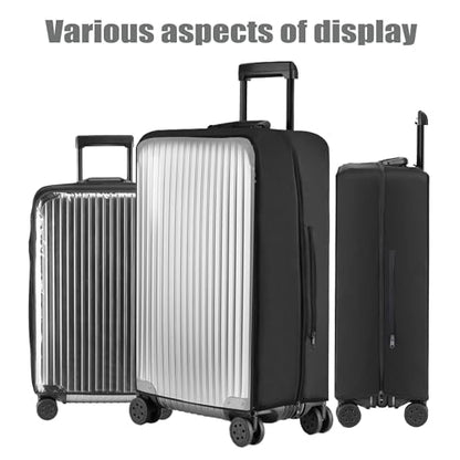 Clear Luggage Covers For Suitcase TSA Approved,No‑Disassembly(Black, 24) - color: Black, size: 24