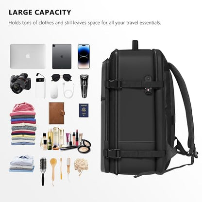 SUOCO Travel Vacuum Backpack with Portable Electric Pump, 45L Carry On Compression Seal Travel Backpack with Vacuum System, Traveling Packing Luggage Suitcase, Grey - color: Grey