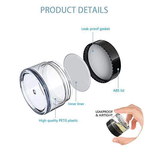 4 Pack 1 oz Travel Size Containers Leak-proof for Toiletries, Black - color: Black-1 oz