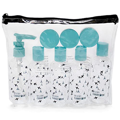 9 Piece TSA Approved Travel Bottle Set - BPA Free (Paris) - color: Paris