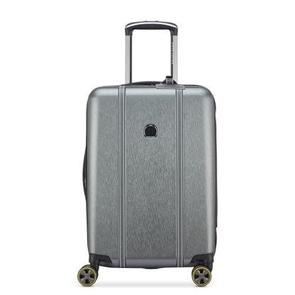 DELSEY PARIS Cadence, 20 Inch Carry-On Hardside Luggage, Silver - color: Brushed Silver, size: Carry On 20 Inch