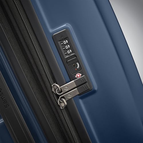 Samsonite Octiv Pro 3-Piece Hardside Lightweight (21/24/28) Front Pocket Carry-On Pro, Medium & Large-Checked Luggage Set, Expandable, Four Spinner Wheels, Adjustable Handle, TSA Lock – Blue - color: Blue Denim, size: 3-Piece Set (Pro 21 with Front Pocket