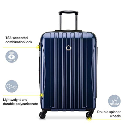 Delsey Luggage Helium Aero, International Carry On Luggage, 19", Front Pocket Hard Case Spinner Suitcase, Brick Red | Expandable Suitcase, Lightweight Hardside Polycarbonate, Four Spinner Wheels, Open Front Pocket, TSA Lock - color: Brick Red, size: Carry