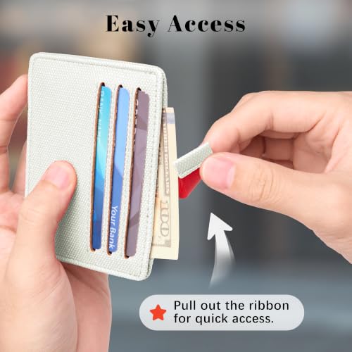 Airkit Small Slim ID Case, Womens Credit Card Holder Wallet, RFID Sleeve - color: Classic White
