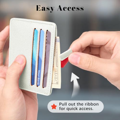 Airkit Small Slim ID Case, Womens Credit Card Holder Wallet, RFID Sleeve - color: Classic White